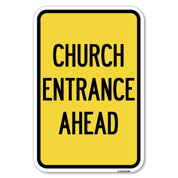 Safety Sign, 12 in Height, Aluminum, 18 in Length, 24458